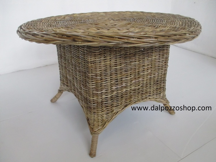 CK2000/T TAVOLO ROTONDO RATTAN GIUNCO GREY CM 120X75H